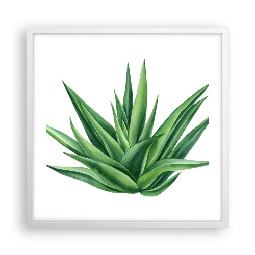 Affiche dans un cadre blanc - Poster - Vert – force – vie - 50x50 cm