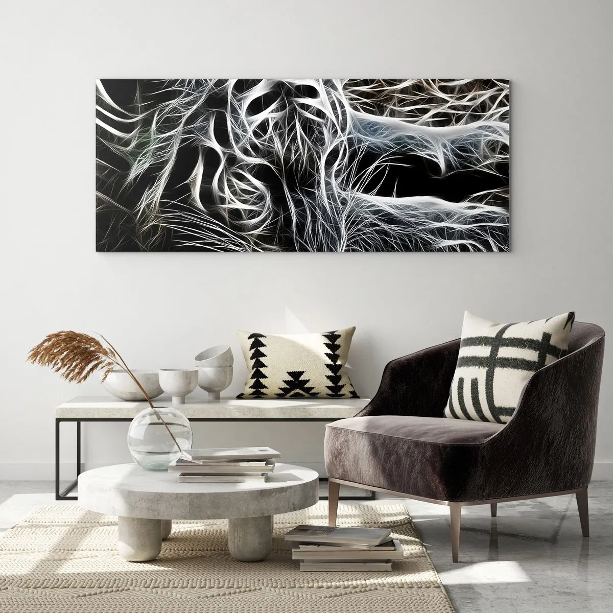 Impression sur verre - Image sur verre - Une étude de la légèreté du chat - 100x40 cm