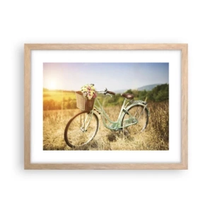 Affiche dans un chêne clair - Poster - Je vais rester un petit moment - 40x30 cm