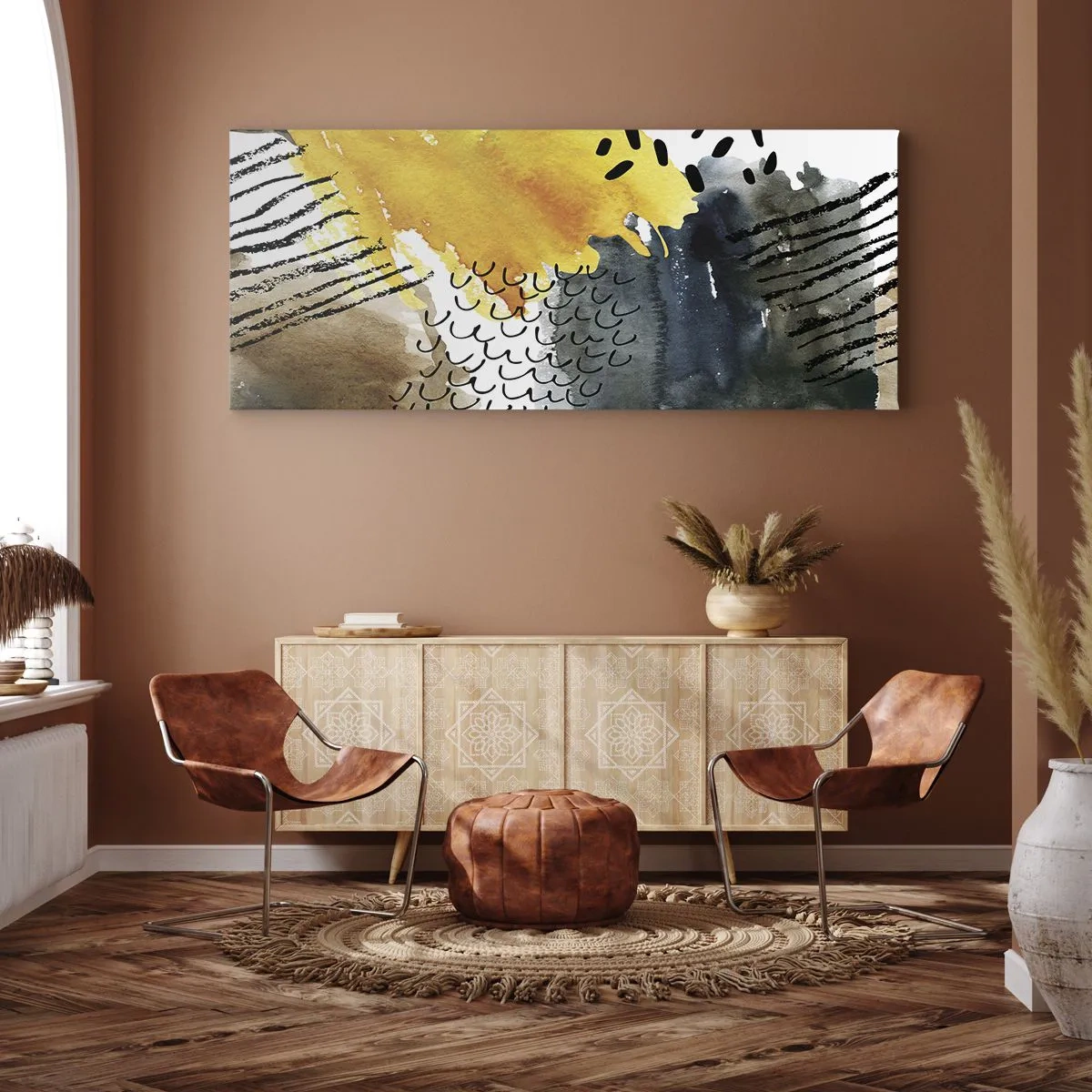 Impression sur toile - Image sur toile - Rencontre des éléments - 100x40 cm