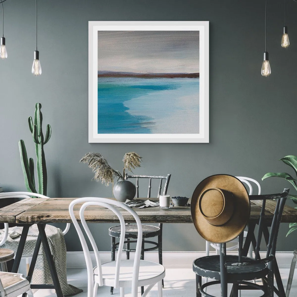 Affiche dans un cadre blanc - Poster - Paysage horizontal - 40x40 cm