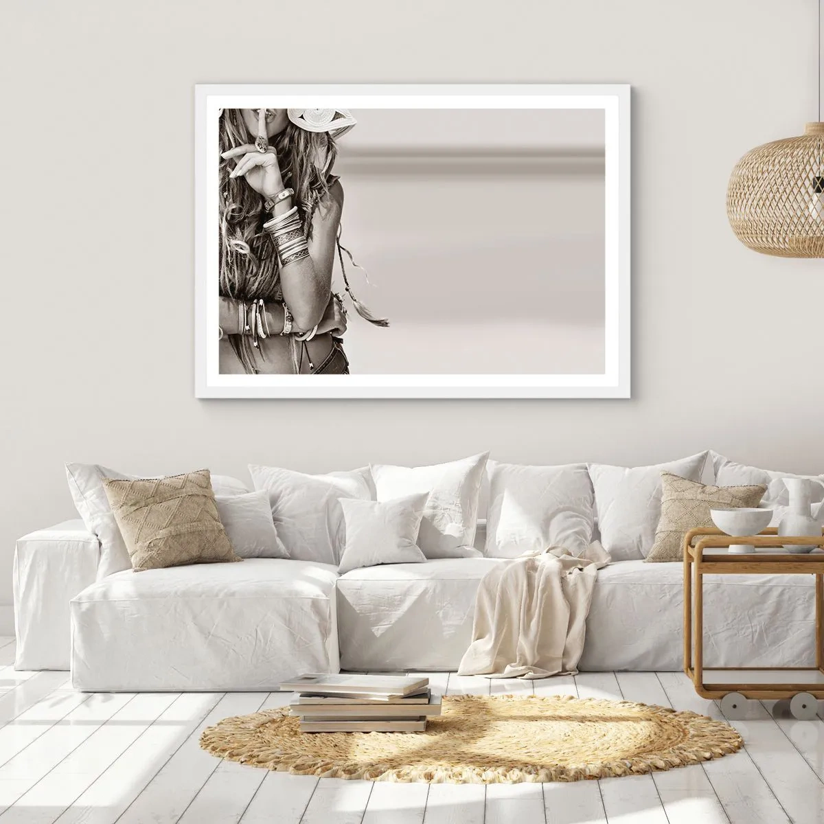 Affiche dans un cadre blanc - Poster - Comment va la fille - 91x61 cm