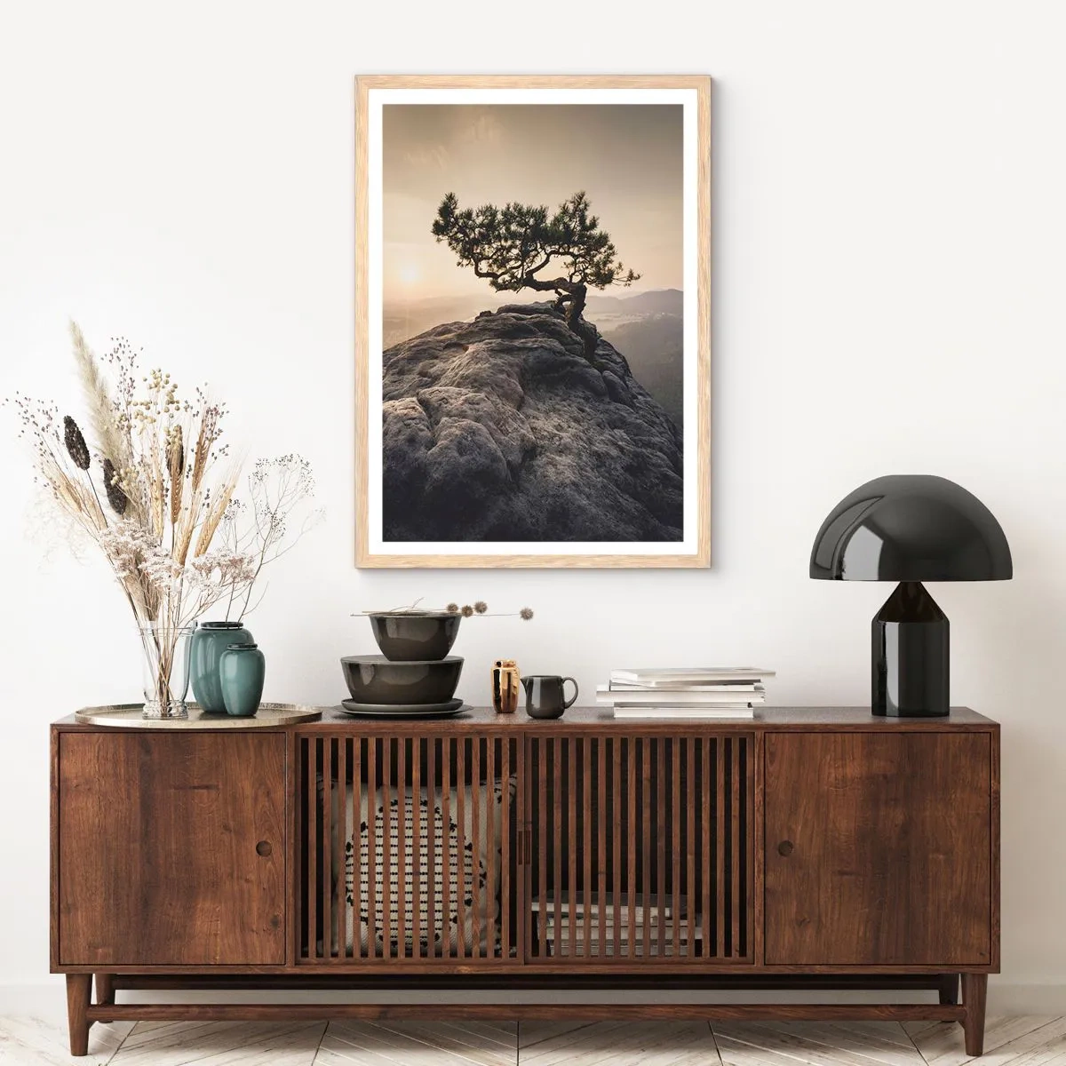 Affiche dans un chêne clair - Poster - La vie gagne toujours - 70x100 cm