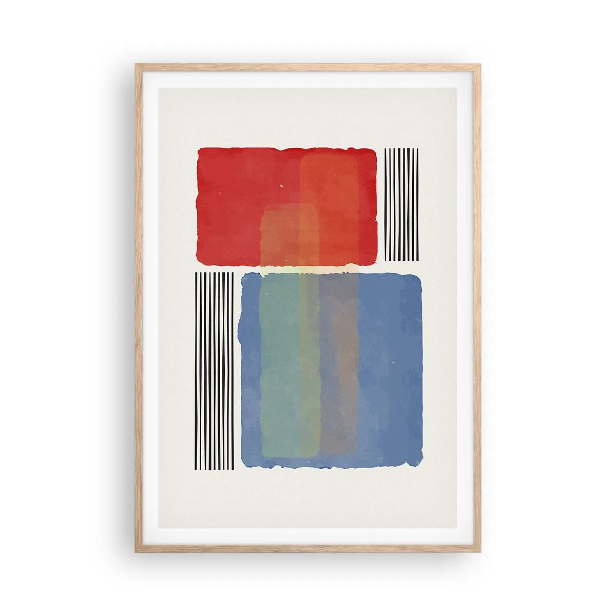 Affiche dans un chêne clair - Poster - Esprit et lettre de la géométrie - 70x100 cm