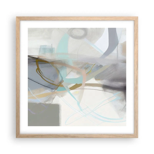 Affiche dans un chêne clair - Poster - Abstraction brumeuse - 50x50 cm