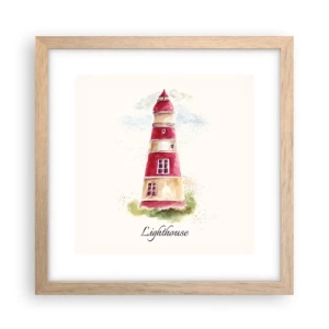 Affiche dans un chêne clair - Poster - Il y a toujours beau temps autour - 30x30 cm