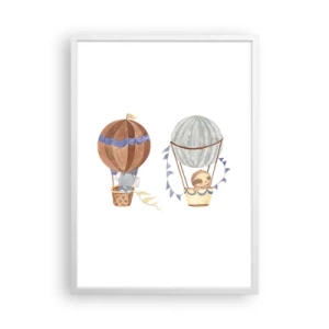 Affiche dans un cadre blanc - Poster - Compagnons de voyage - 50x70 cm