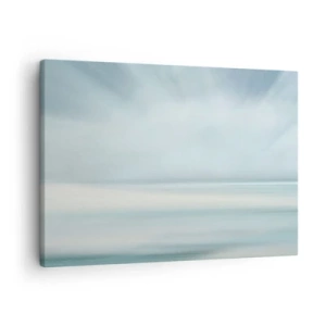 Impression sur toile - Image sur toile - Un paysage minimaliste aux nuances délicates de bleu - 70x50cm - Paix à l'horizon - Décoration murale moderne pour le salon et la chambre ARTTOR