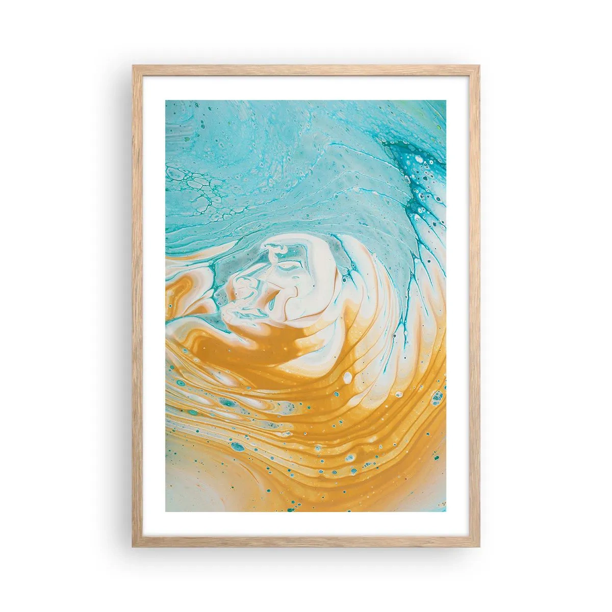 Affiche dans un chêne clair - Poster - Tourbillon pastel - 50x70 cm