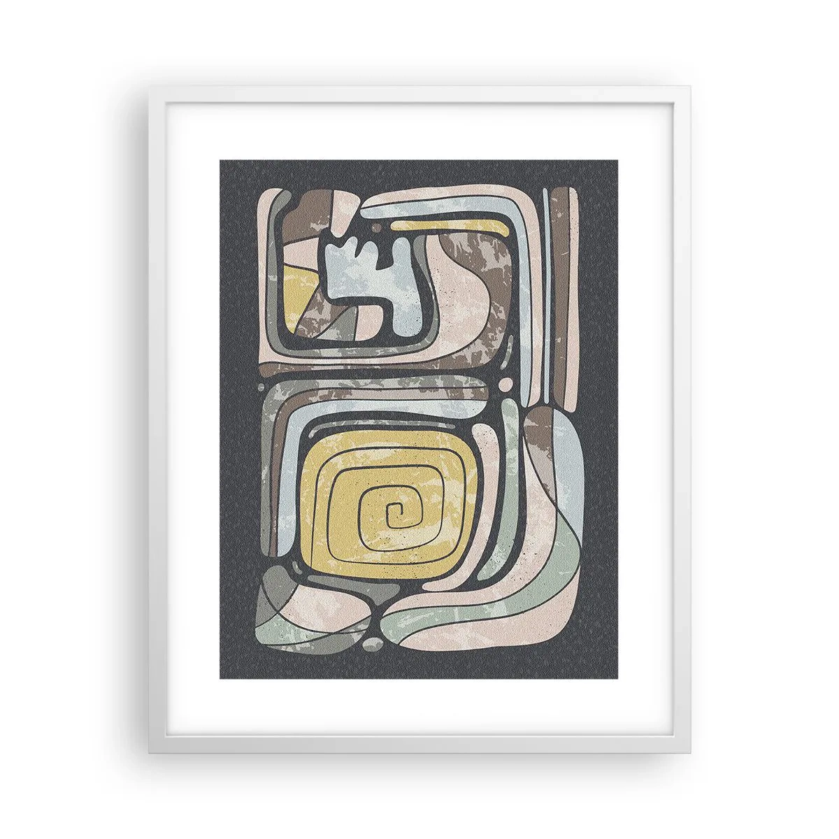 Affiche dans un cadre blanc - Poster - L'abstraction dans l'esprit précolombien - 40x50 cm