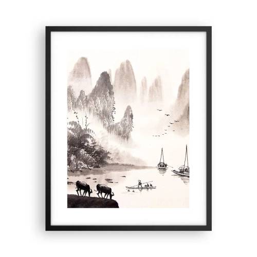 Affiche dans un cadre noir - Poster - Le quotidien exotique de l'Orient - 40x50 cm