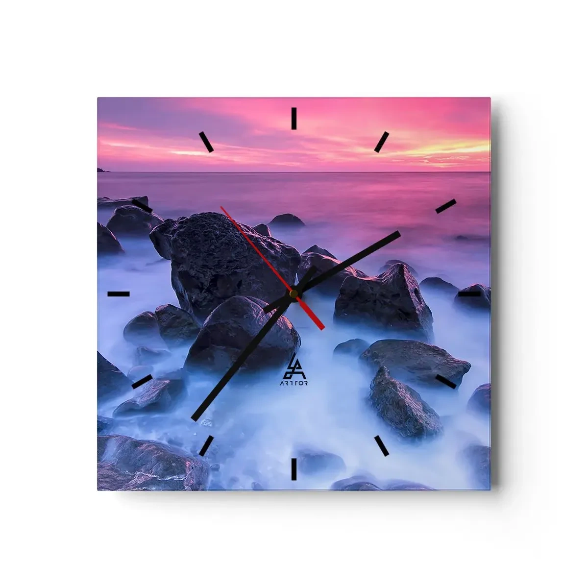 Horloge murale - Pendule murale - Naissance dans la lumière et le brouillard - 40x40 cm