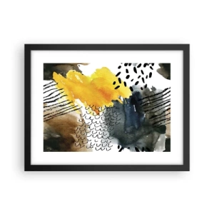 Affiche dans un cadre noir - Poster - Rencontre des éléments - 40x30 cm