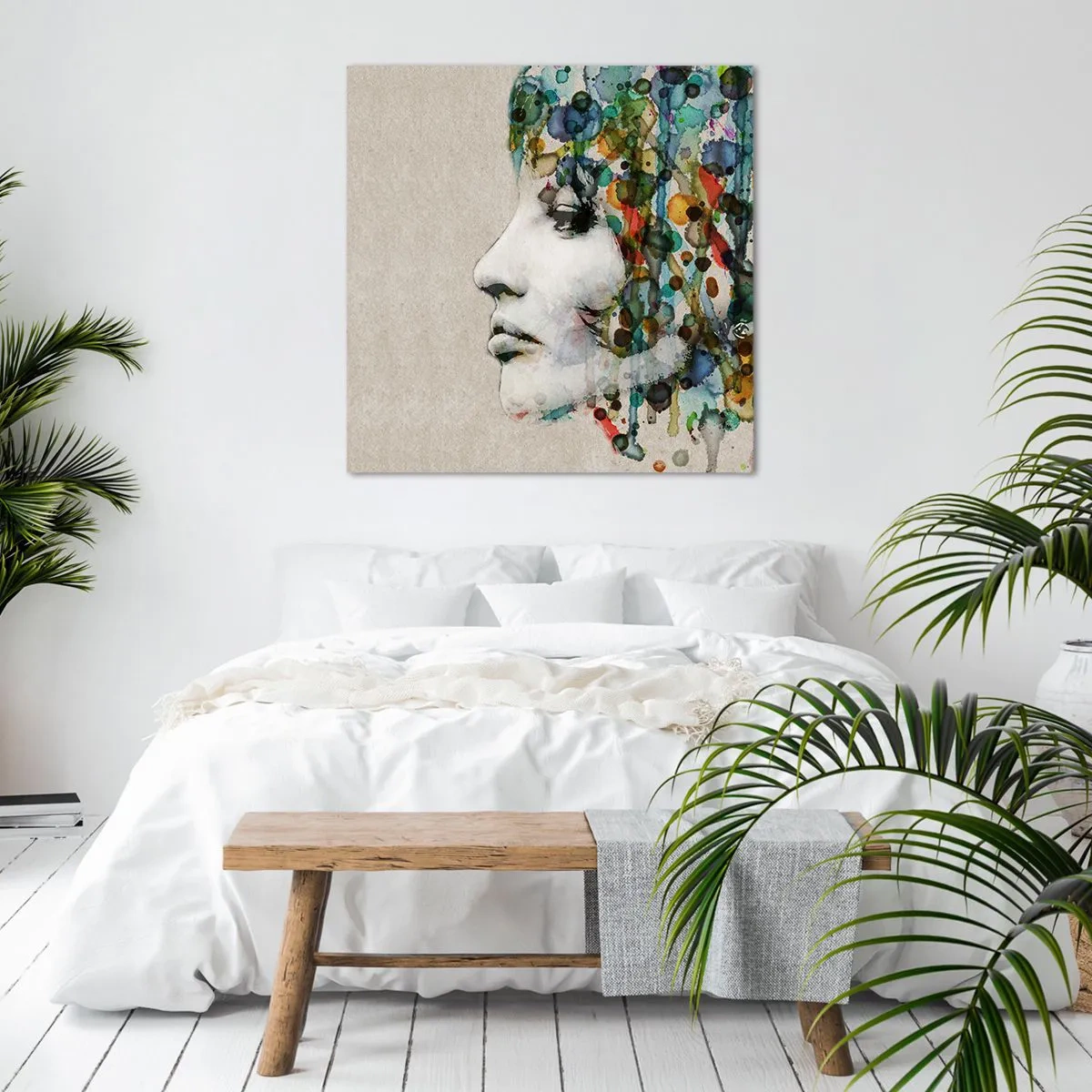 Impression sur toile - Image sur toile - Elle est sortie de la grisaille - 50x50 cm