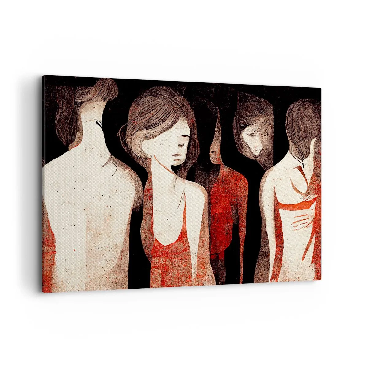 Impression sur toile - Image sur toile - Figures artistiques dans une composition abstraite - 120x80cm - Madones des ténèbres - Décoration murale moderne pour le salon et la chambre ARTTOR