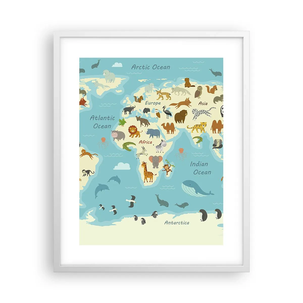 Affiche dans un cadre blanc - Poster - De bons voisins - 40x50 cm