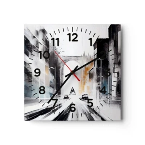 Horloge murale - Pendule murale - Étude de ville : architecture et mouvement - 30x30 cm