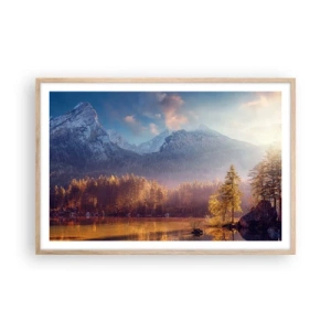 Affiche dans un chêne clair - Poster - Dans les montagnes et les vallées - 91x61 cm