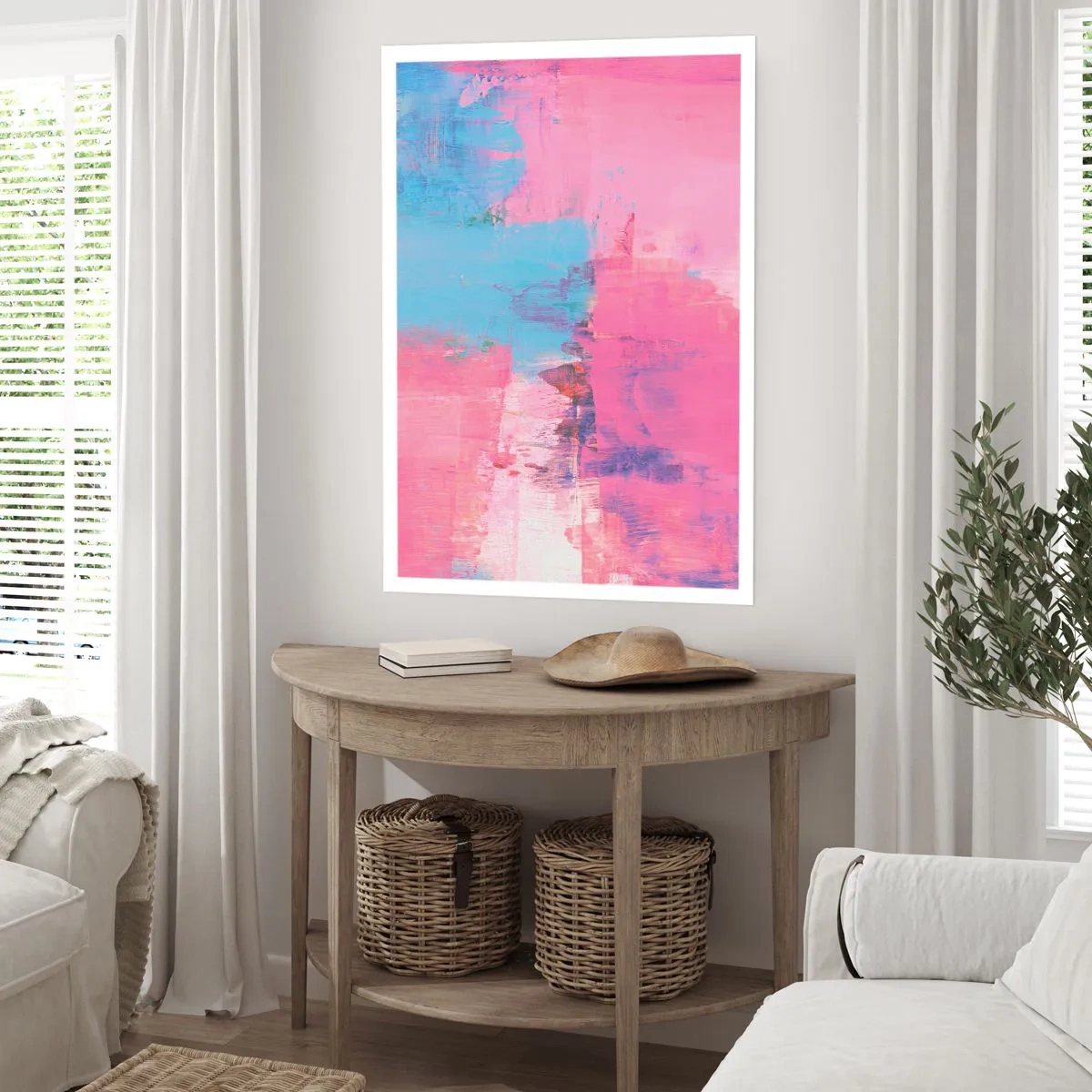 Affiche - Poster - Du rose, du bleu et une pincée de lumière - 30x40 cm