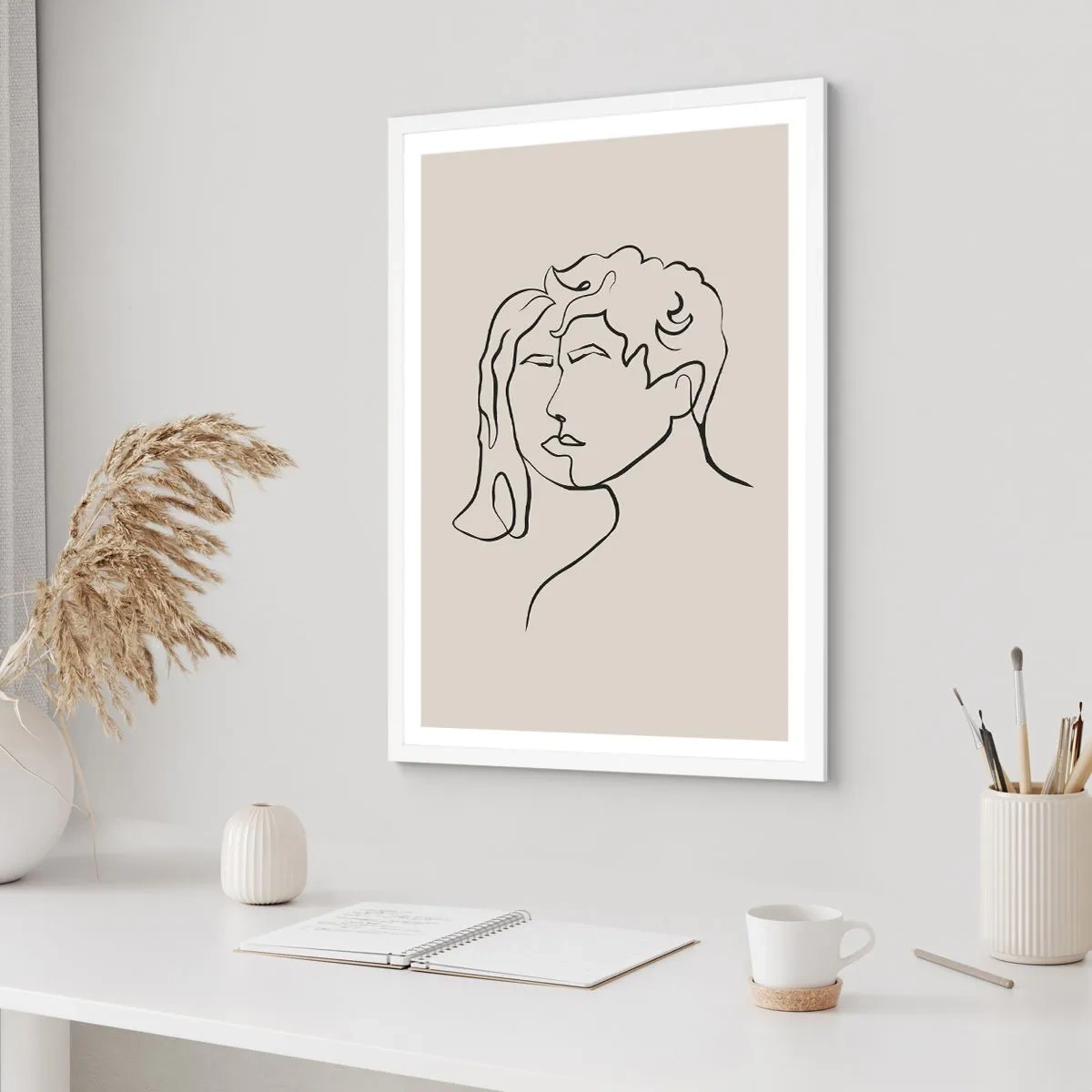 Affiche dans un cadre blanc - Poster - Et l'unité est apparue - 30x40 cm