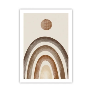 Affiche - Poster - Motif abstrait d'arches et de soleil dans des tons terreux - 50x70cm - Dans une galaxie lointaine - Décoration murale moderne pour le salon et la chambre ARTTOR