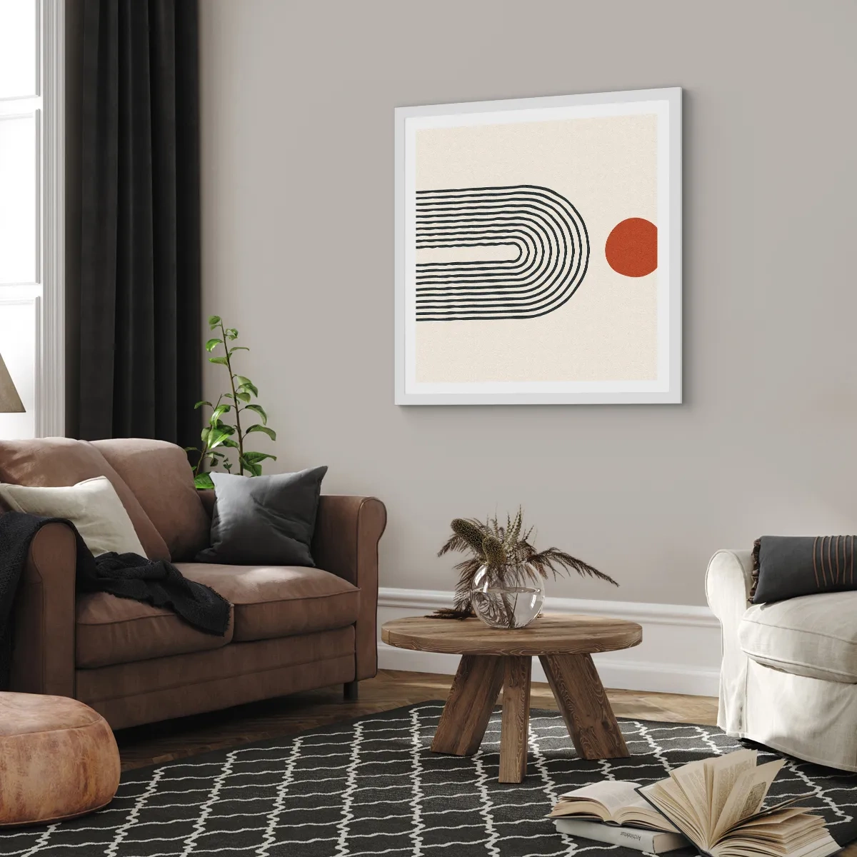 Affiche dans un cadre blanc - Poster - Le magnétisme des formes et des couleurs - 40x40 cm