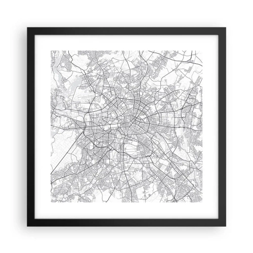 Affiche dans un cadre noir - Poster - Fleur de Berlin - 40x40 cm