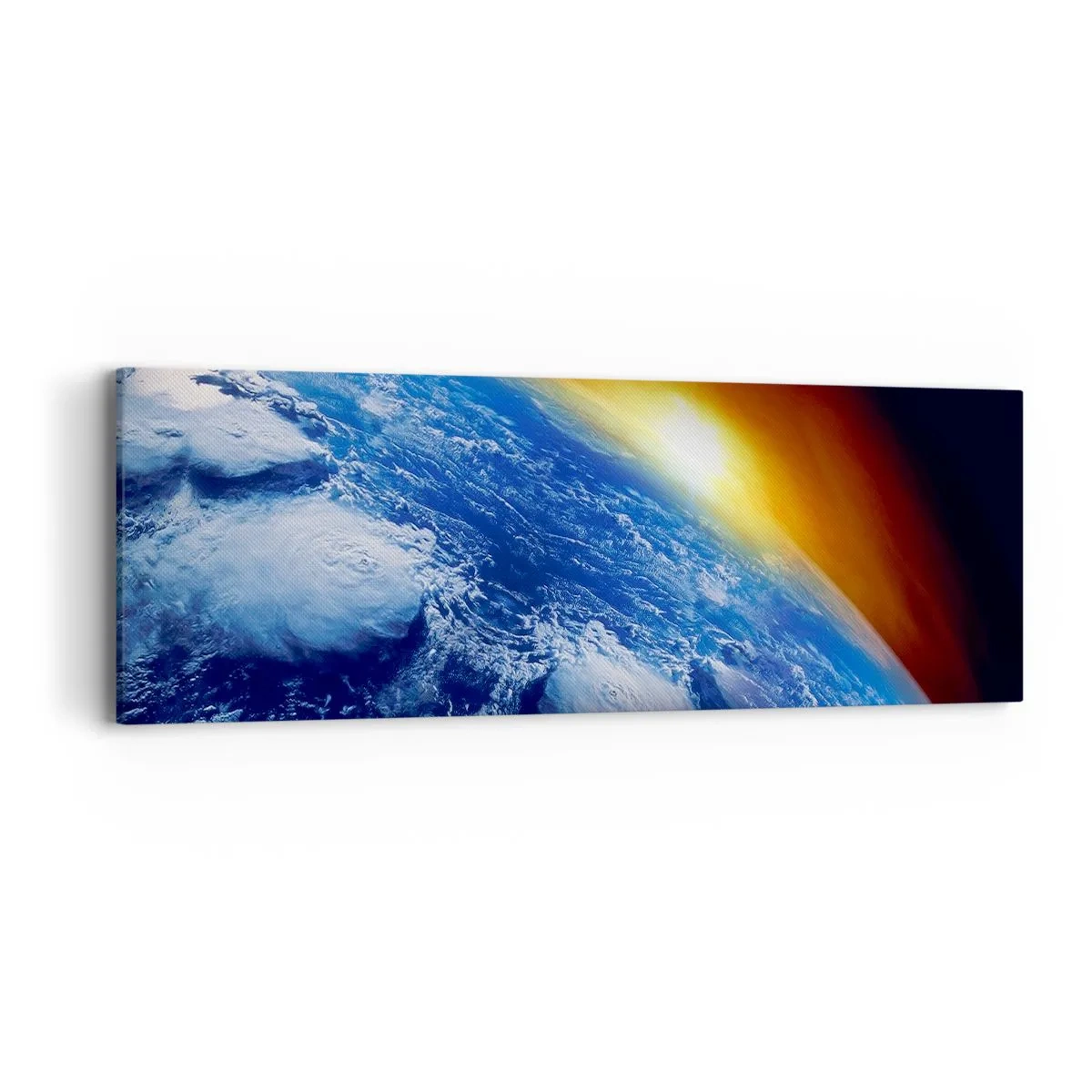Impression sur toile - Image sur toile - Lever de soleil sur la planète bleue - 90x30 cm