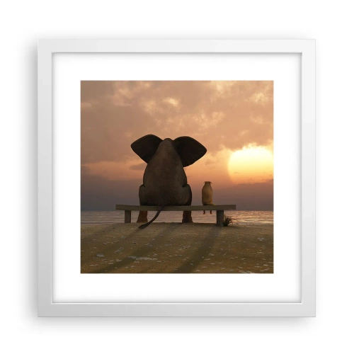 Affiche dans un cadre blanc - Poster - C'est bon de garder le silence ensemble - 30x30 cm