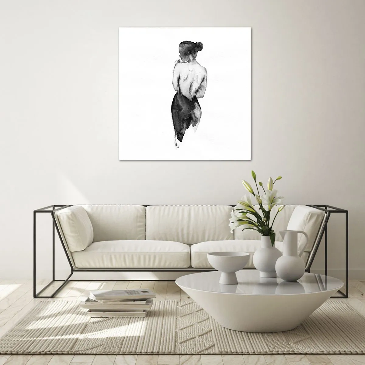 Impression sur verre - Image sur verre - Auprès d'elle, le monde disparaît - 40x40 cm