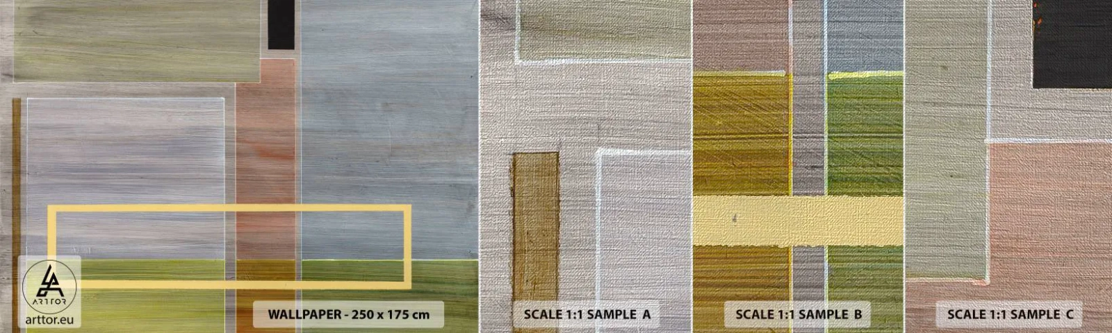 Échantillon de Papier Peint Premium Canvas - Simple et calme - Abstraction, Art moderne, Rectangulaires - 100x30 cm