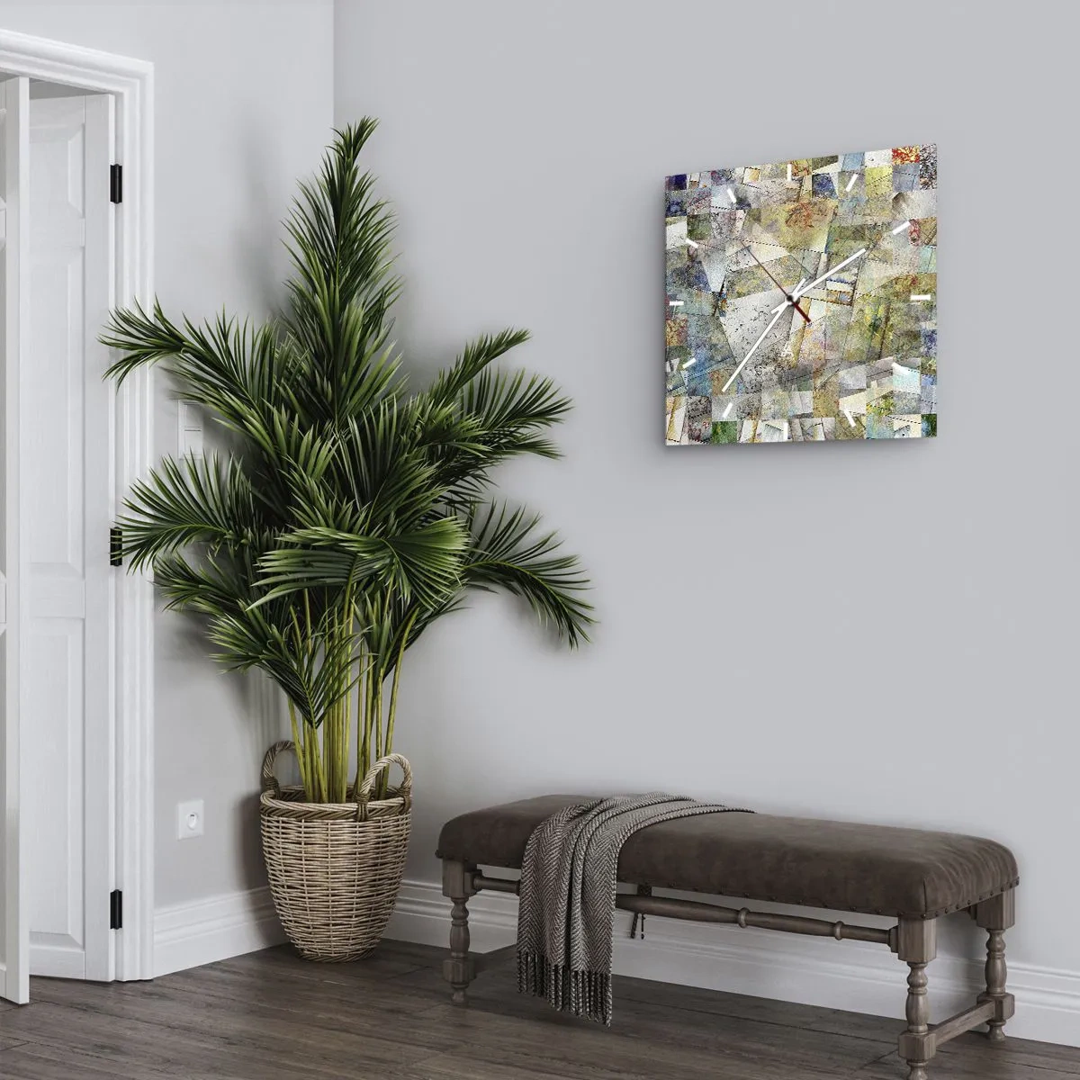 Horloge murale - Pendule murale - Remaniement géométrique - 40x40 cm