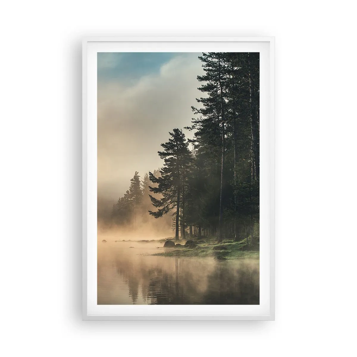 Affiche dans un cadre blanc - Poster - Naissance du jour - 61x91 cm