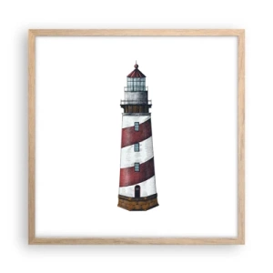 Affiche dans un chêne clair - Poster - Toujours sur ses gardes - 50x50 cm