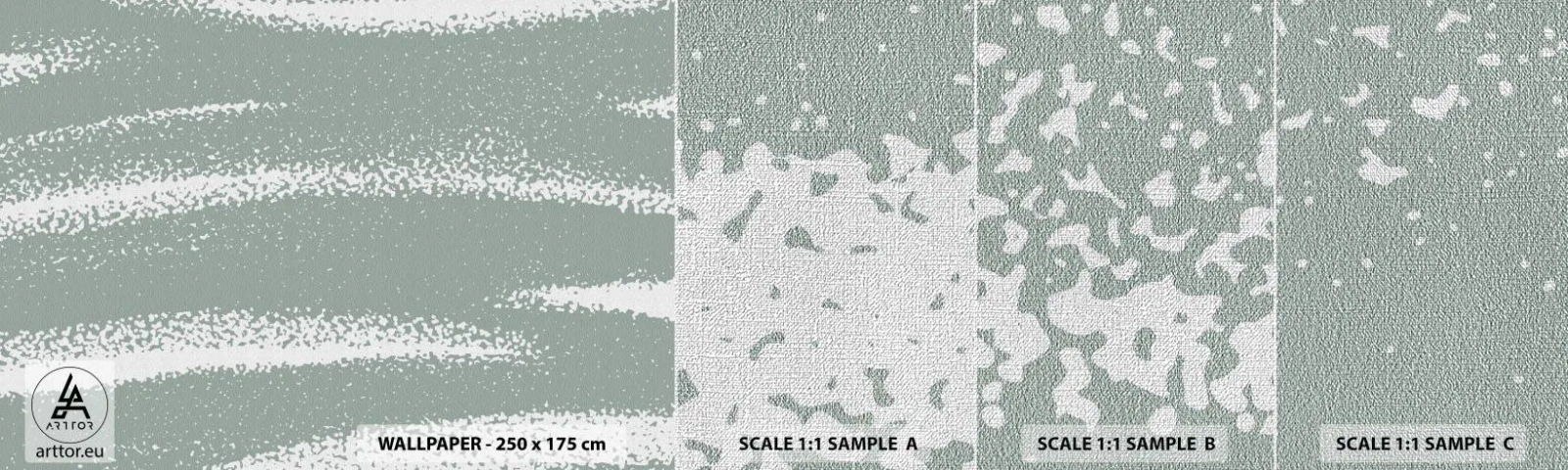 Échantillon de Papier Peint Premium Canvas - Abstraction dans un climat hivernal - Abstraction, Brillant, Minimalisme - 100x30 cm