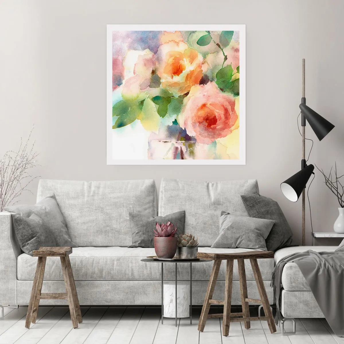 Affiche - Poster - Délicat comme l'aquarelle - 50x50 cm