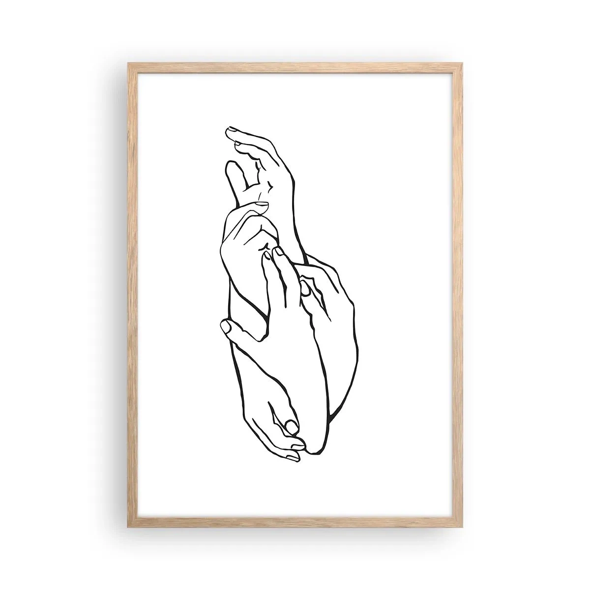 Affiche dans un chêne clair - Poster - Bon contact - 50x70 cm