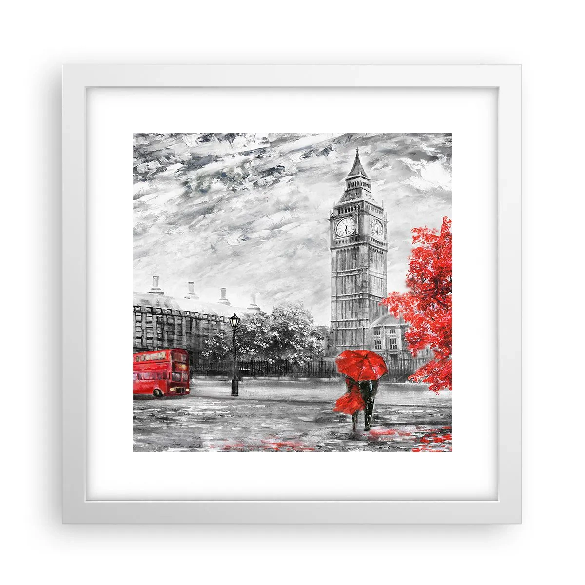 Affiche dans un cadre blanc - Poster - Une journée passionnante - 30x30 cm