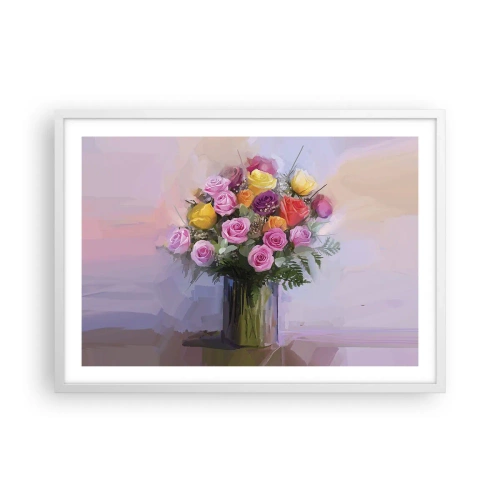 Affiche dans un cadre blanc - Poster - Beauté conservée - 70x50 cm