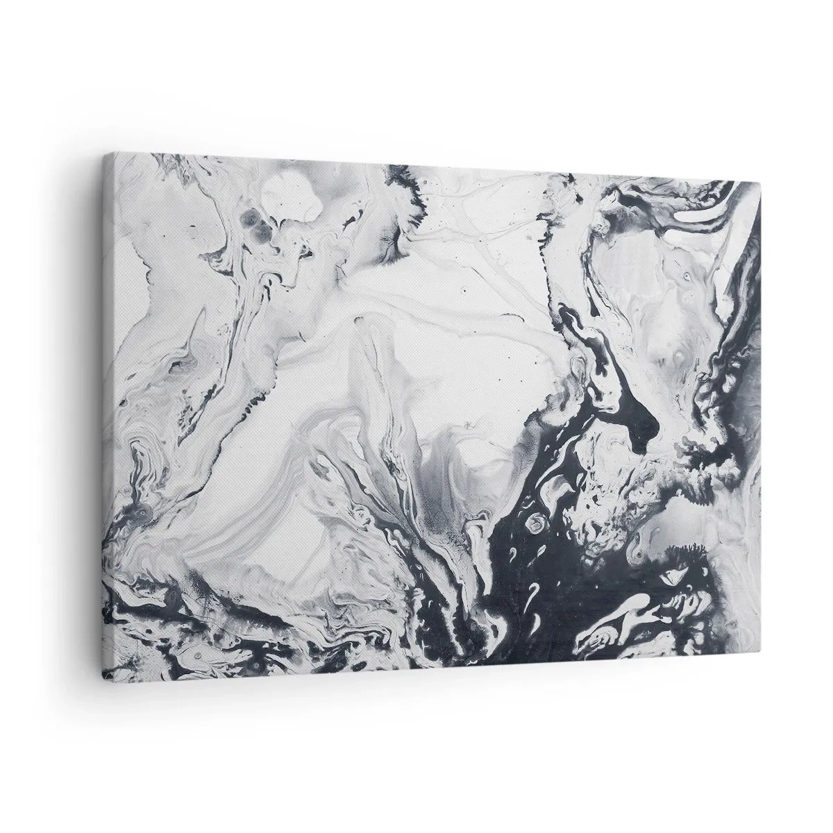 Impression sur toile - Image sur toile - Motif abstrait monochrome avec effet marbré - 70x50cm - Au centre de la Terre - Décoration murale moderne pour le salon et la chambre ARTTOR