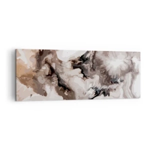 Impression sur toile - Image sur toile - Motif abstrait dans les tons de marron et de blanc - 140x50cm - La naissance d'une galaxie - Décoration murale moderne pour le salon et la chambre ARTTOR