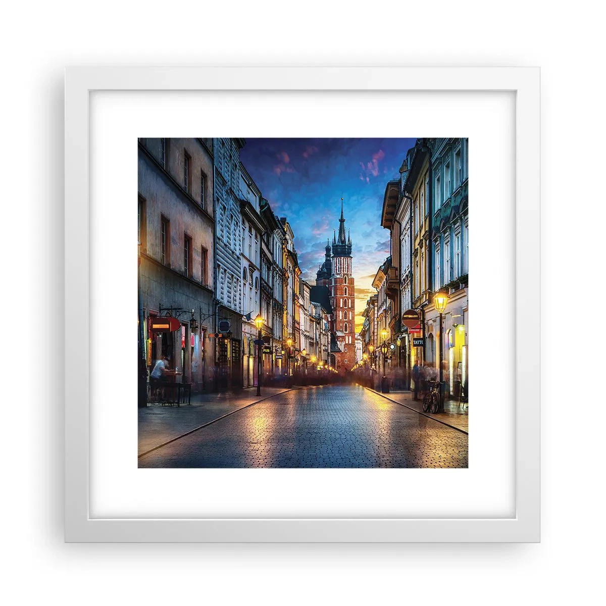 Affiche dans un cadre blanc - Poster - La magie de Cracovie - 30x30 cm