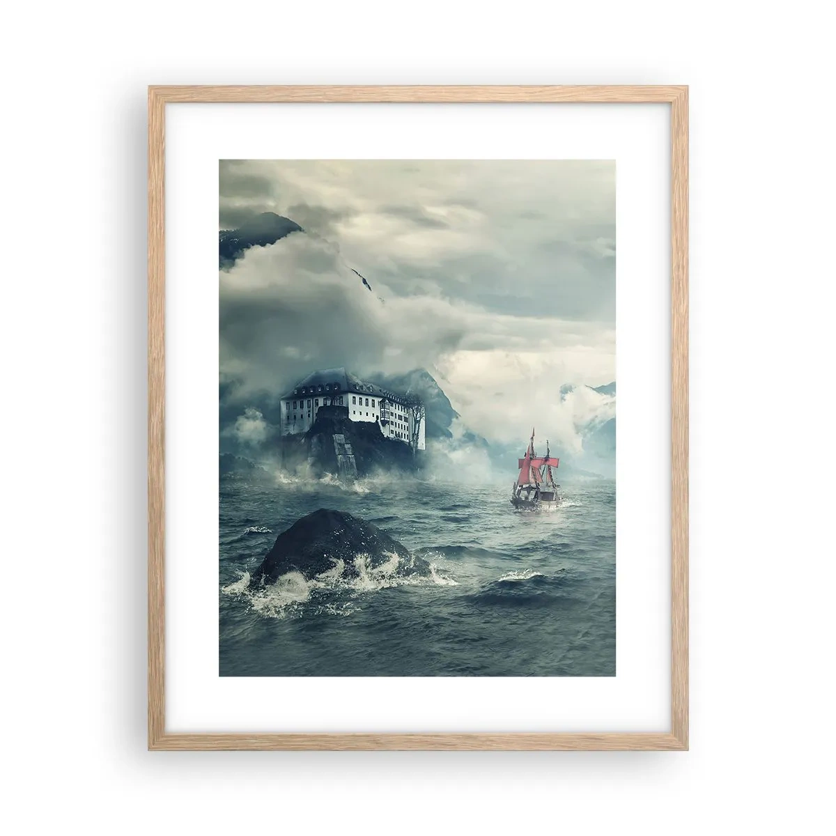 Affiche dans un chêne clair - Poster - Dans l'eau magique - 40x50 cm