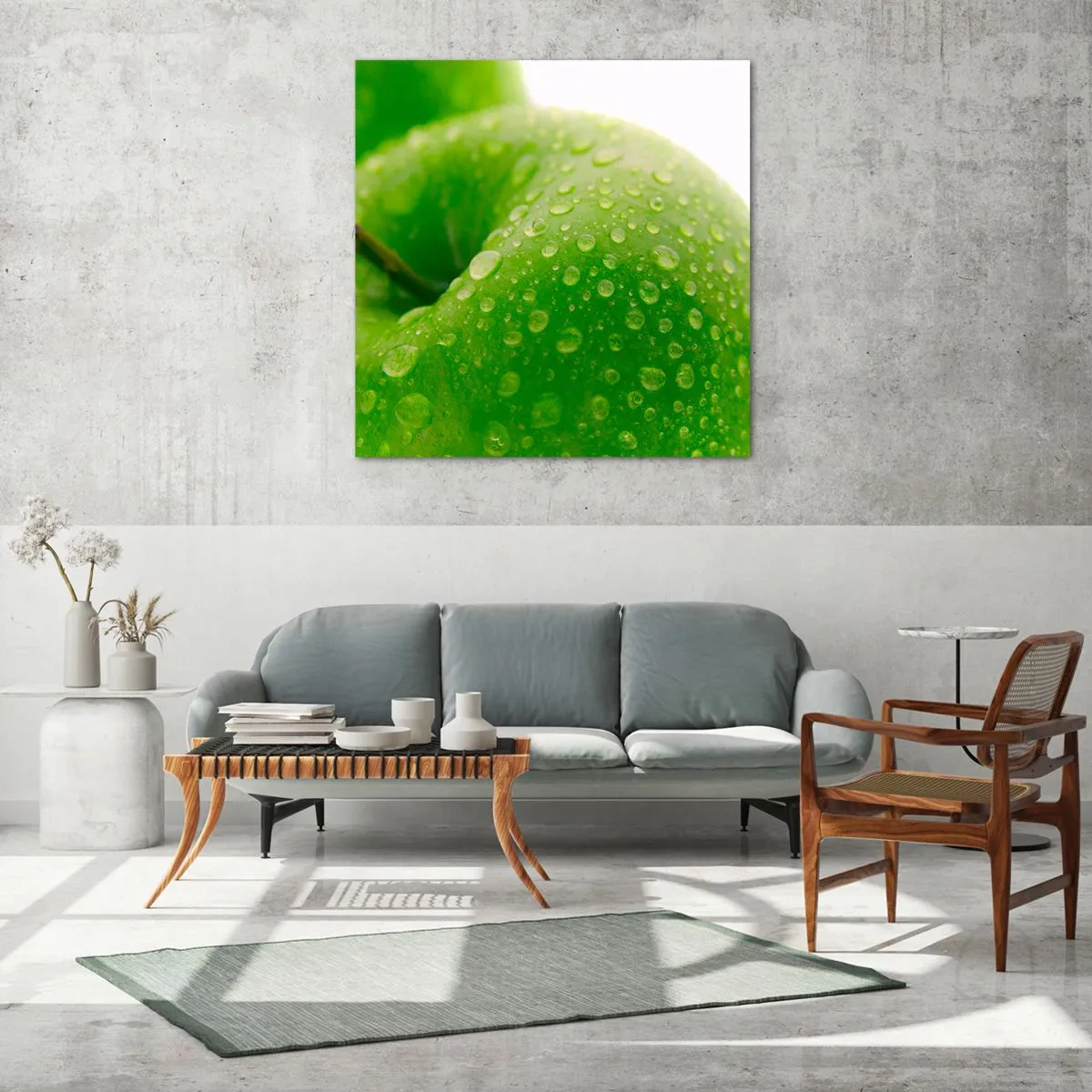 Impression sur verre - Image sur verre - Fraîcheur de verdure fraîche - 70x70 cm