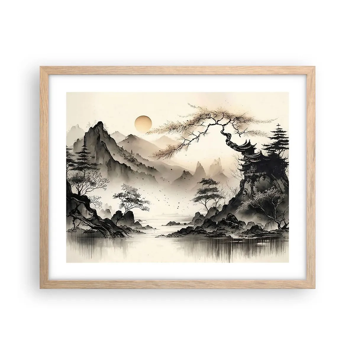 Affiche dans un chêne clair - Poster - Le charme unique de l'Orient - 50x40 cm