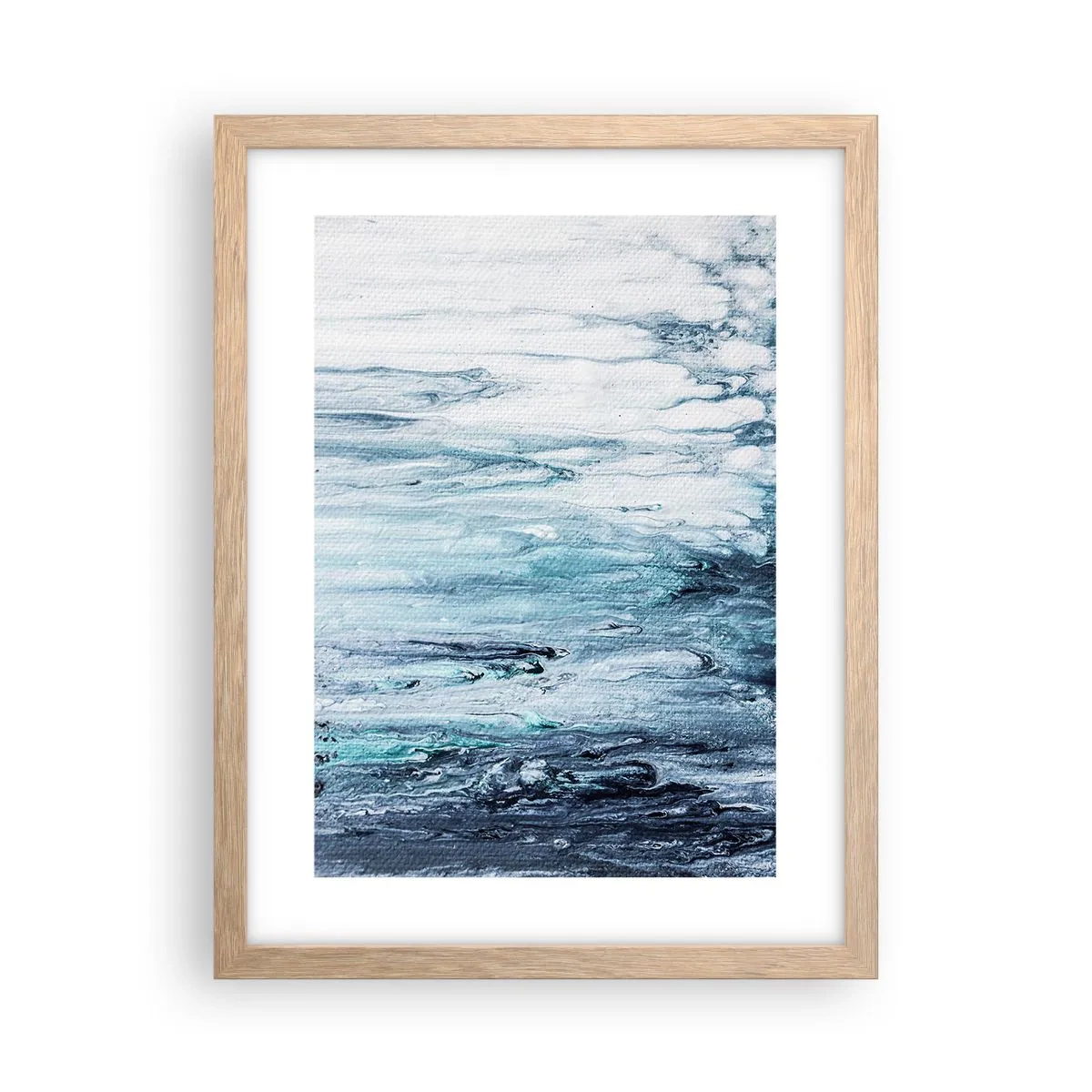 Affiche dans un chêne clair - Poster - Une glace bleue - 30x40 cm