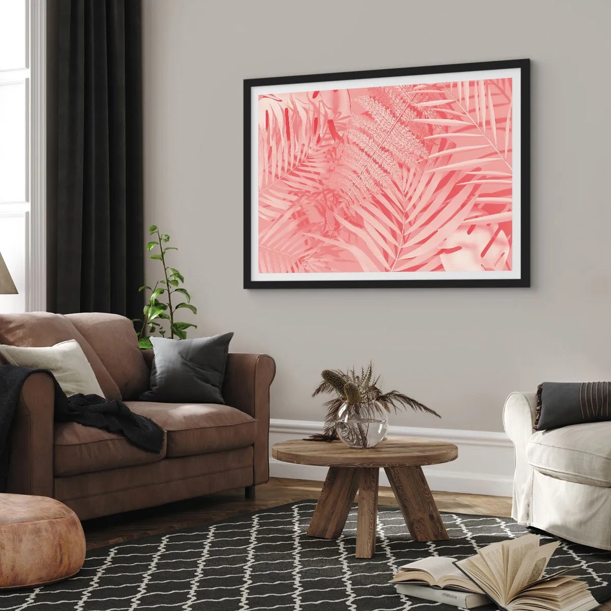 Affiche dans un cadre noir - Poster - Concept de rose - 40x30 cm