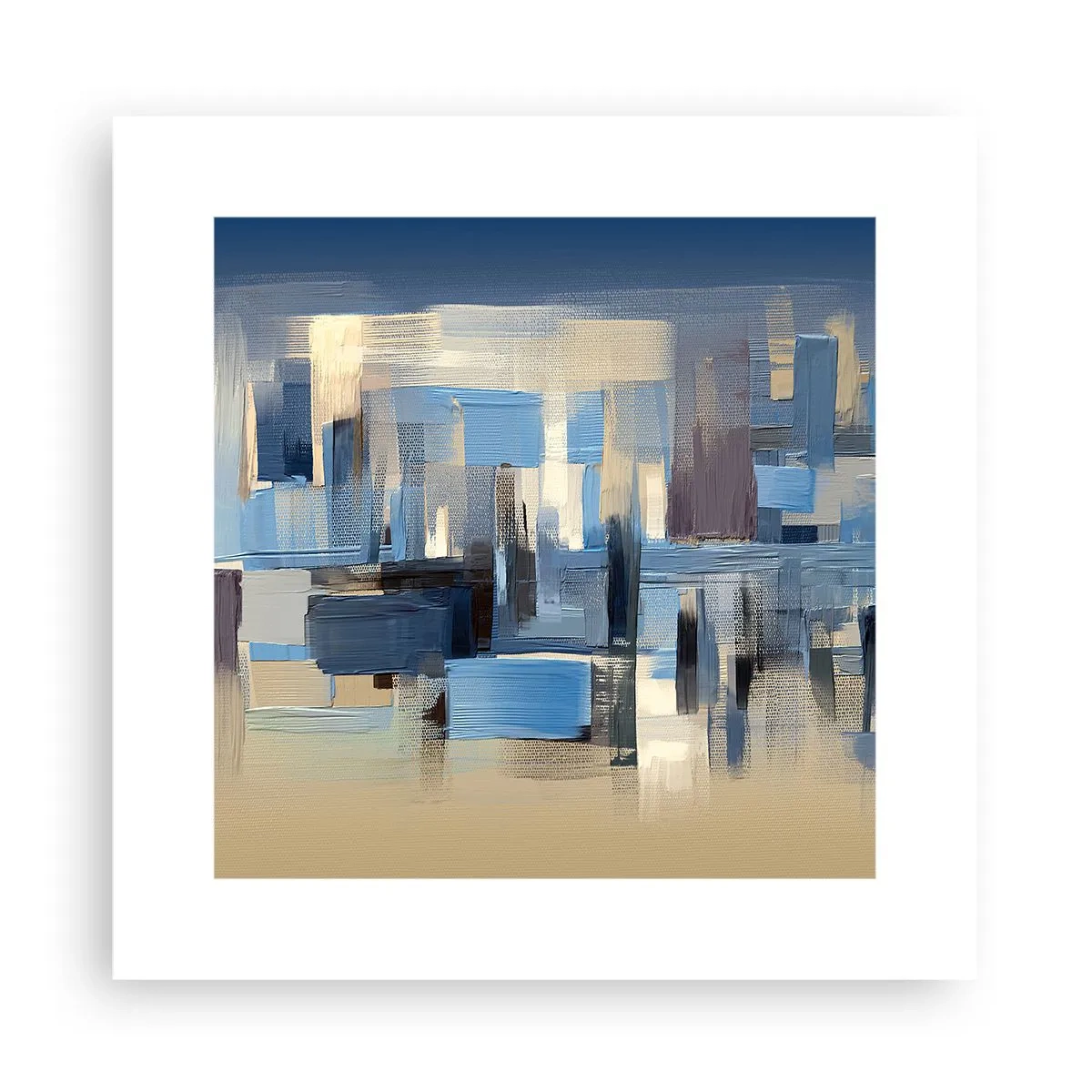 Affiche - Poster - Construction bleue - 30x30 cm