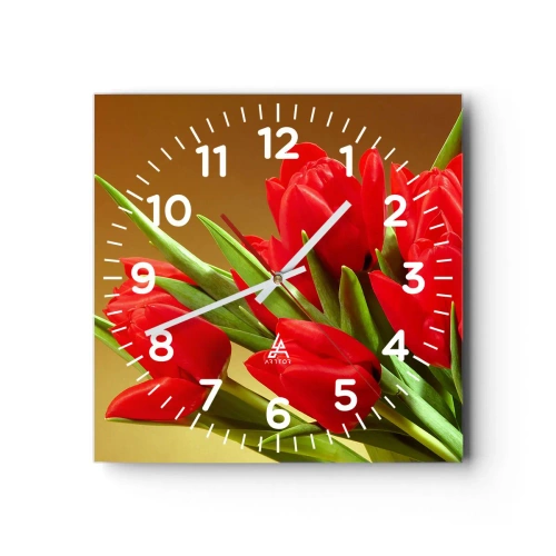 Horloge murale - Pendule murale - Amas de joie printanière - 40x40 cm