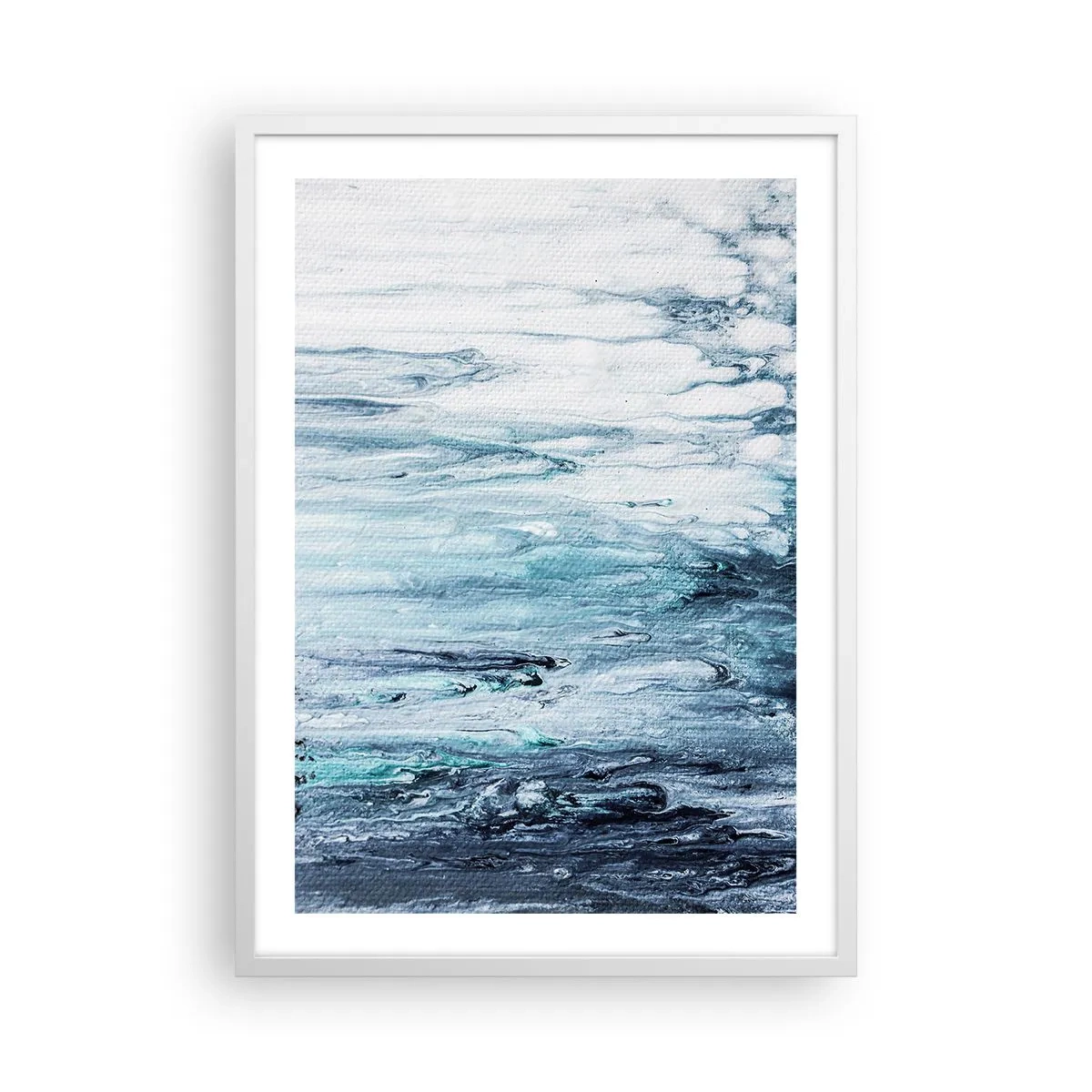 Affiche dans un cadre blanc - Poster - Une glace bleue - 50x70 cm